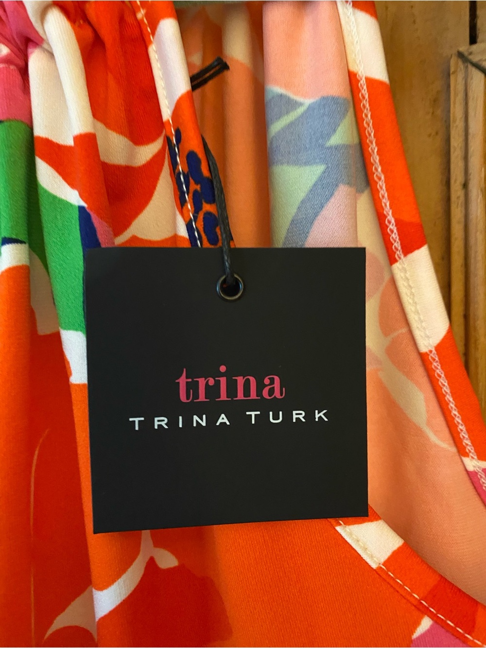 Trina Turk Orange and Pink Floral Mini Dress - Picture 3 of 4